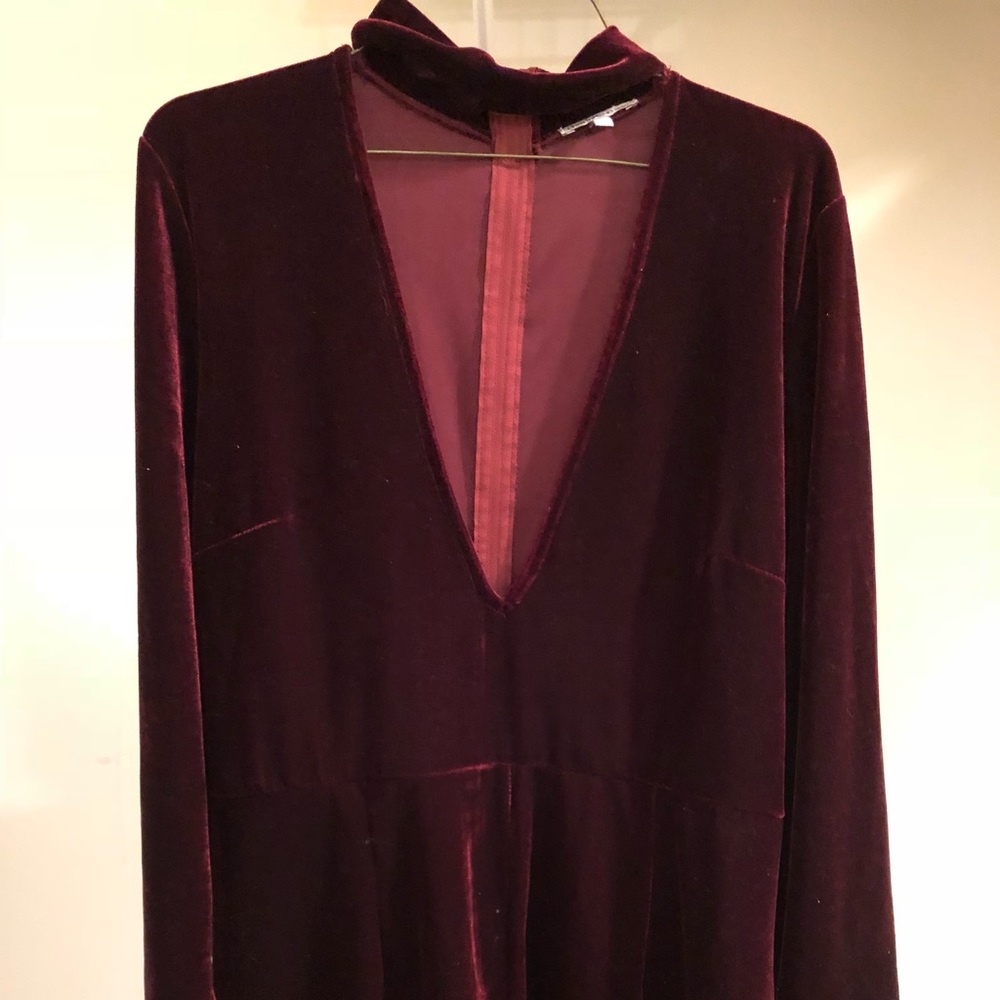 Cranberry Velvet Romper